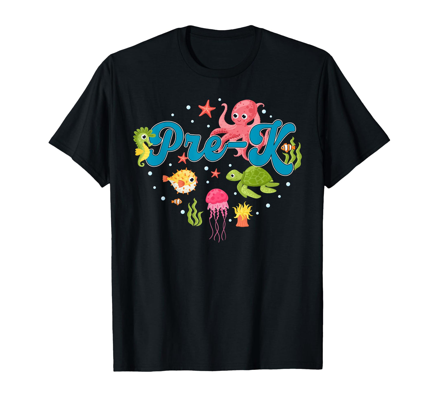 Retro Pre-K Ocean Animal Preschool Team Teacher Appreciation T-Shirt