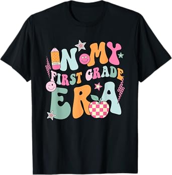 In My First Grade Era Back To School Retro Groovy 1st Grade T-Shirt