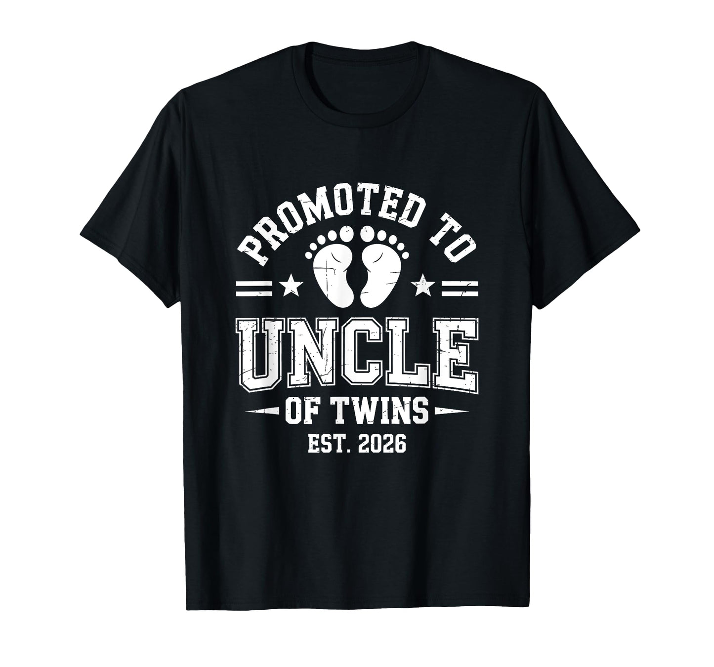 Promoted To Uncle Of Twins Est. 2026 Baby Announcement T-Shirt