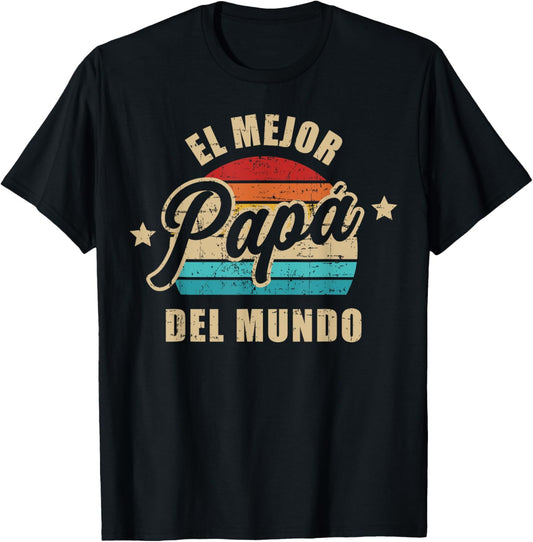 El mejor papá del mundo para dia del padre vintage retro T-Shirt