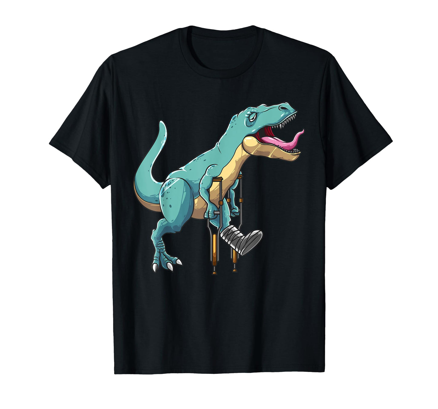 Dinosaur Broken Leg Design For Kids Boys Men Foot Broken Leg T-Shirt