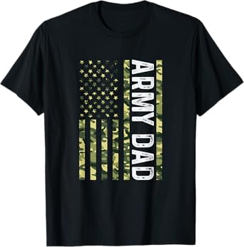 Proud Army Dad United States USA Flag For Father's Day Women Kids Men T-Shirt