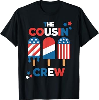 Cousin Crew Pajamas Kids Girls Toddler Matching 4th of July T-Shirt
