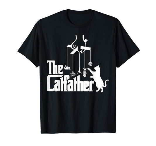 Funny Cat Dad Life The Catfather Fathers Day Mens Vintage T-Shirt