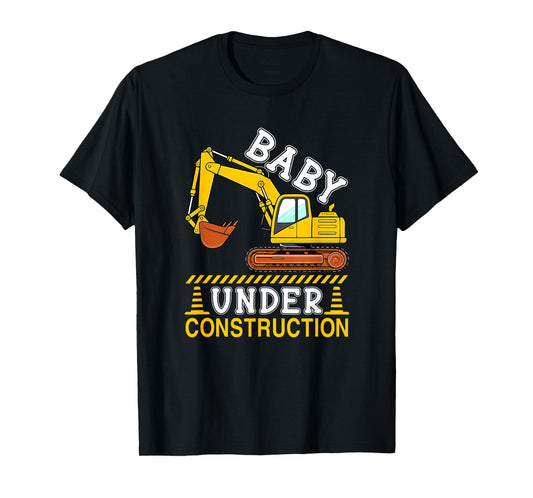Baby Under Construction Excavator Costume Expecting New Baby T-Shirt