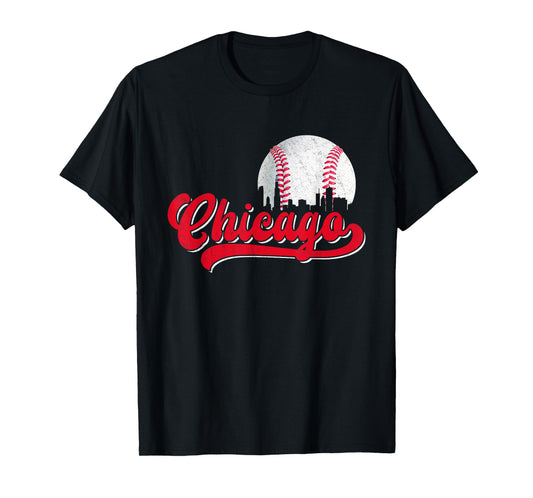 Vintage Chicago Graphic Baseball Lover Player Men Women T-Shirt