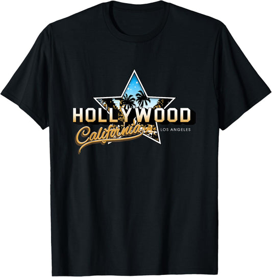 Cool Hollywood Los Angeles California Stars Novelty Graphic T-Shirt
