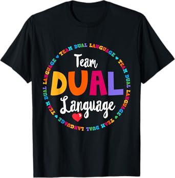 Cute Back to School Squad Team Dual Language Teachers T-Shirt for Men Women Girls Kids