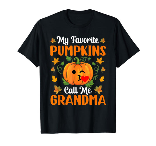My Favorite Pumpkins Call Me Grandma Funny Halloween T-Shirt