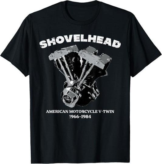 Biker Shovelhead Motorcycle Engine Vintage Men Women Kids T-Shirt