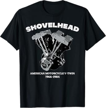 Biker Shovelhead Motorcycle Engine Vintage Men Women Kids T-Shirt