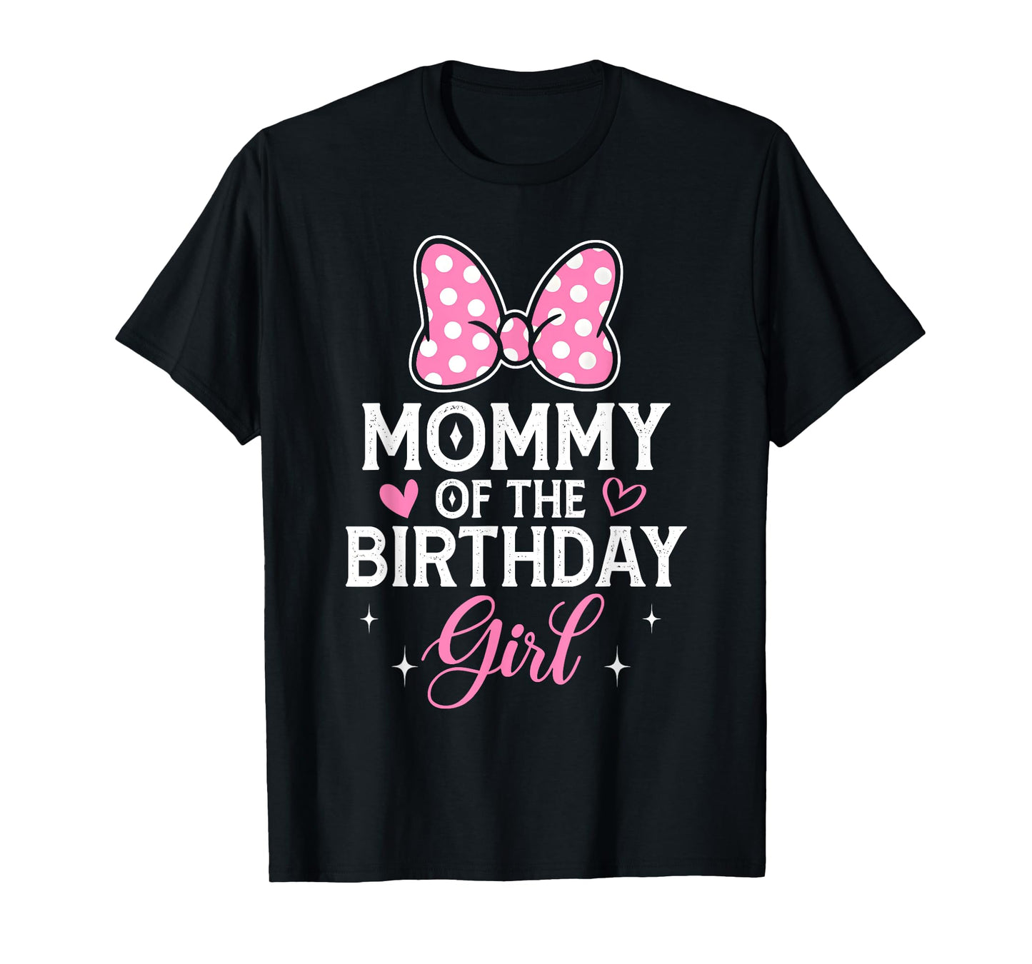 Mommy Of The Birthday Girl Pink Bow Birthday Family Matching T-Shirt