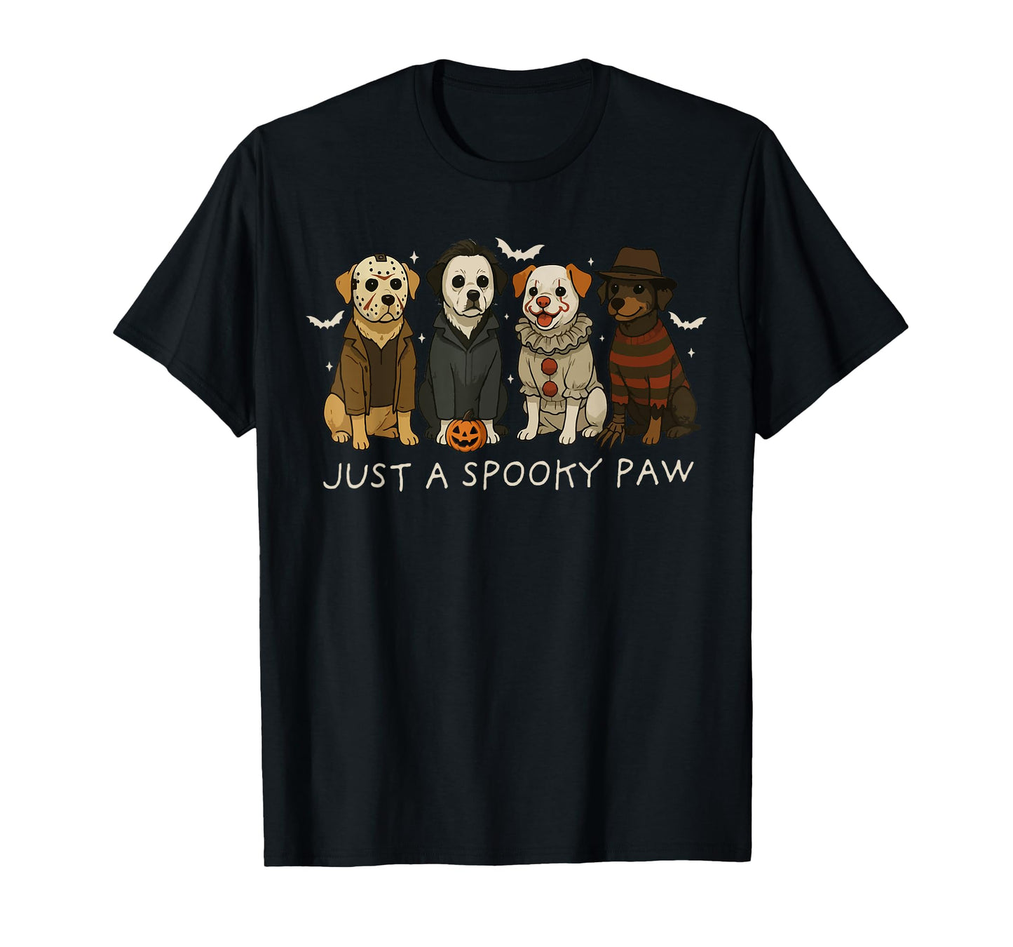 Funny Halloween Dog Ghost Costume Dog Just A Spooky Paw T-Shirt