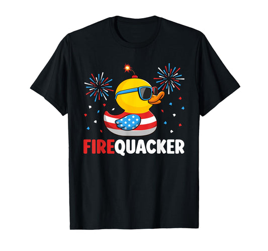 4th of July Duck Firequacker Patriotic Fourth of July Funny T-Shirt