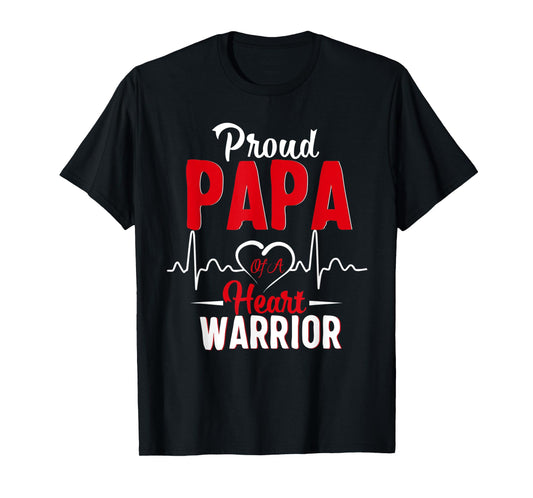 Proud Papa of a Heart Warrior CHD Awareness gift T-Shirt