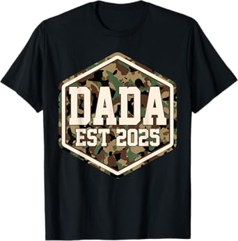 CAMO Dada Est 2025 Father's Day New Dada Baby Announcement T-Shirt