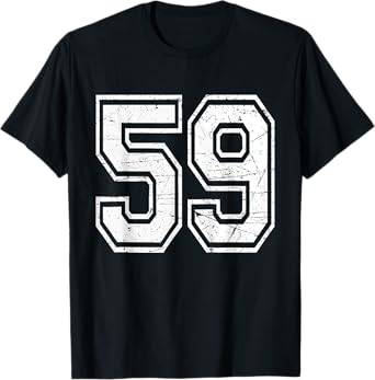 Number 59 Varsity Sports Team Jersey 59th Birthday T-Shirt