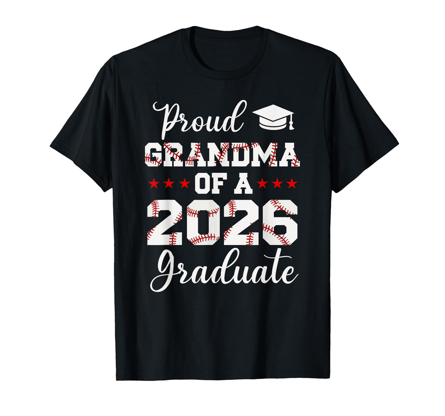 Proud Grandma Of A 2026 Senior Baseball Player Graduation T-Shirt