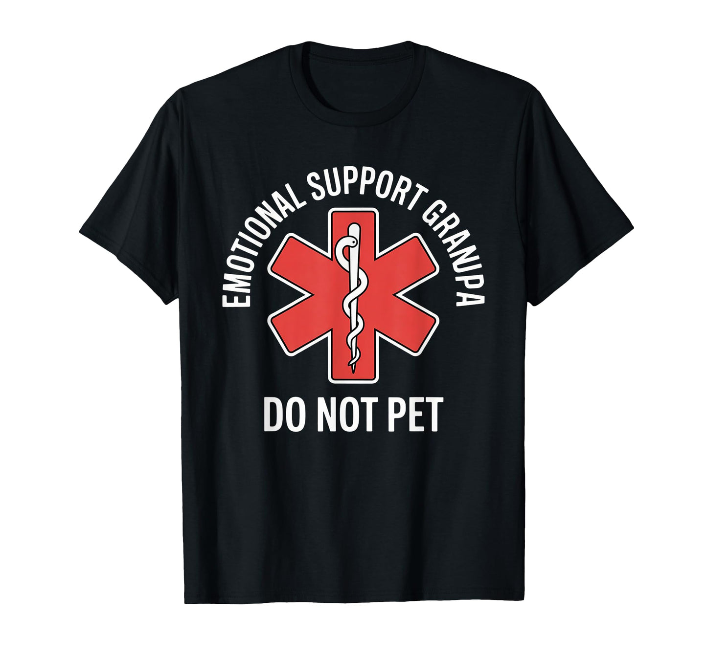 Emotional Support Husband Do Not Pet Funny Grandpa Day Men T-Shirt