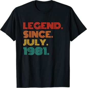 Legend Since July 1981 Birth Of Birthday Idea 1981 Vintage T-Shirt