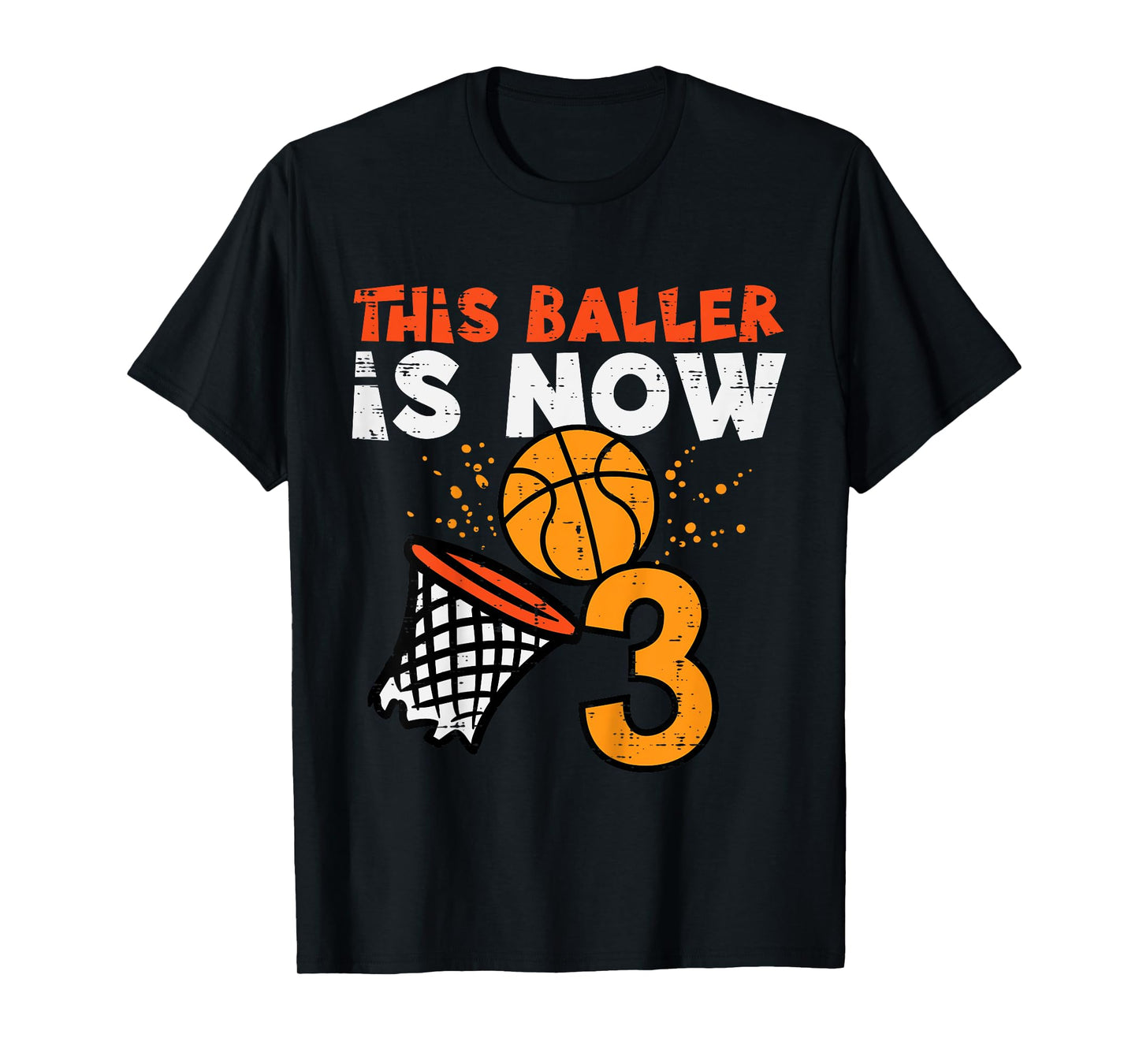 Kids This Baller Is Now 3 Basketball 3rd Birthday Bday Boys Kids T-Shirt
