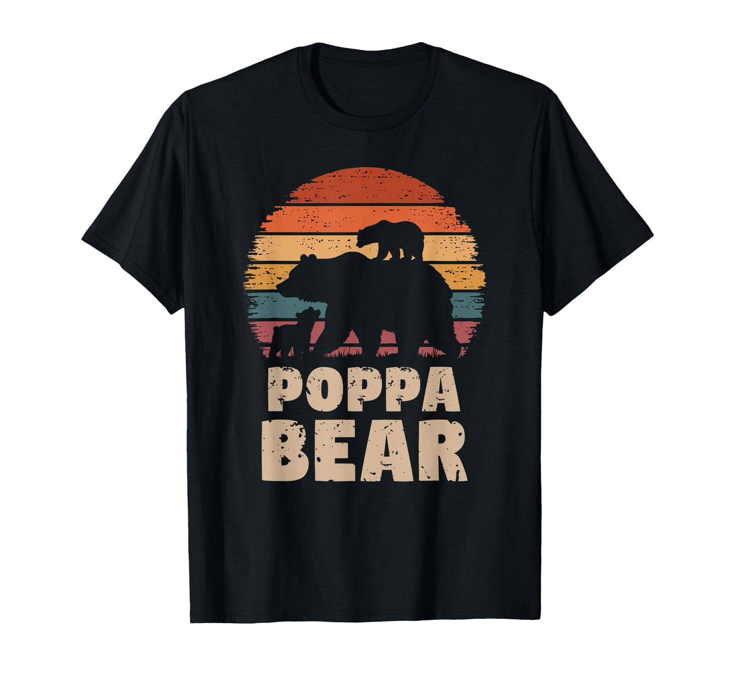 Poppa Bear Vintage Retro Funny Father's Day 2 Cubs Kids T-Shirt