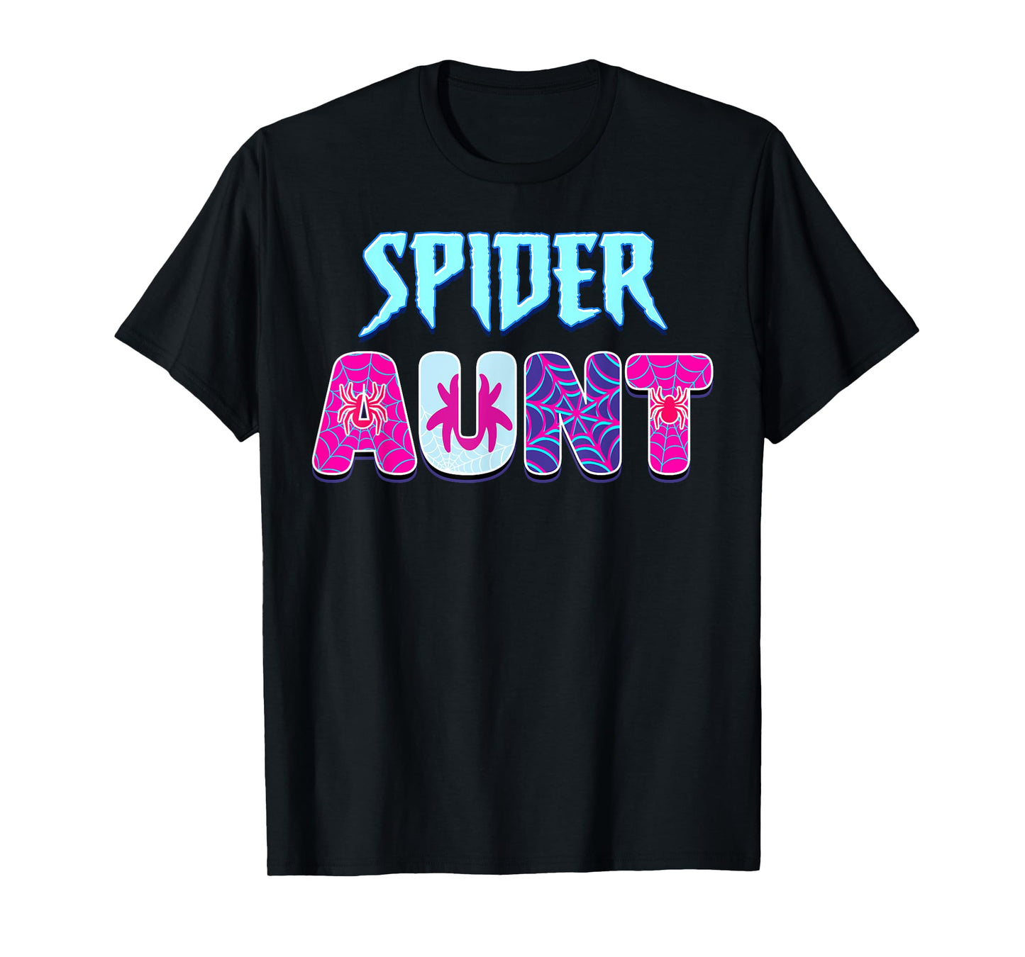 Women Spider Groovy Aunt Matching Family Party Mothers Day T-Shirt