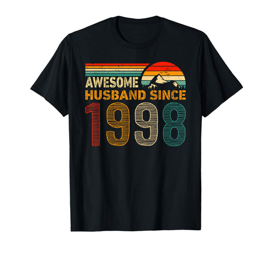 Awesome Husband Since 1998 Couples 1998 Wedding Anniversary T-Shirt