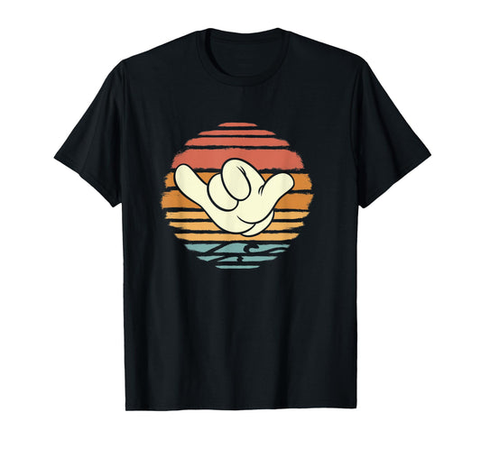 Disney Mickey And Friends Hand Shaka Sign Sunset Vintage T-Shirt