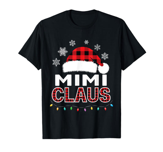 Mimi Claus Christmas Lights Santa Pajama Family Matching T-Shirt