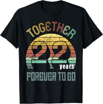 22nd Years Wedding Anniversary Gifts For Couples Matching T-Shirt