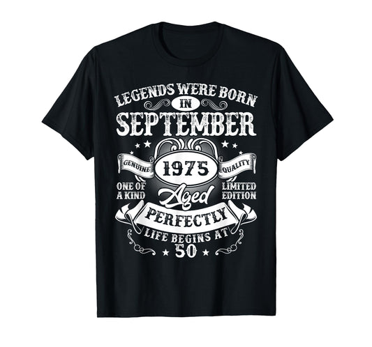 Legend Since September 1975 Vintage Retro 50th Birthday Men T-Shirt