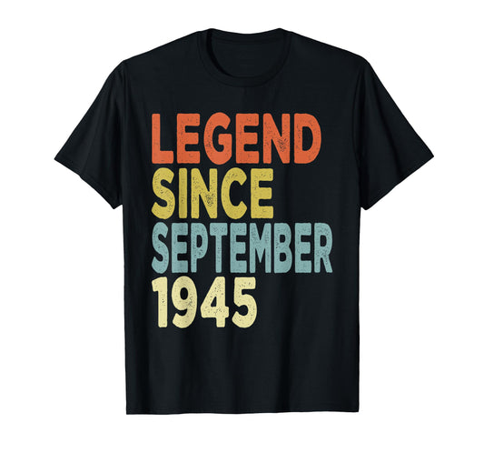 80 Years Old Legend Since September 1945 Tees 80th Birthday T-Shirt