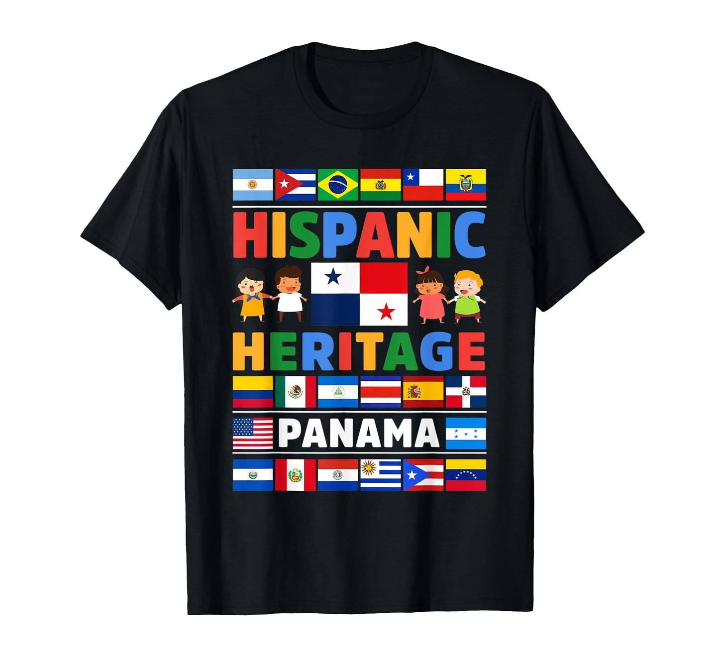 Hispanic Heritage Month Panama Flag Latino Kids T-Shirt