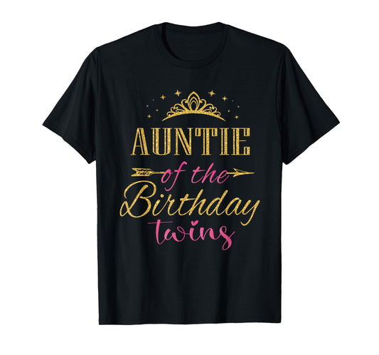 Auntie Of The Birthday Twins Kids Party T-Shirt