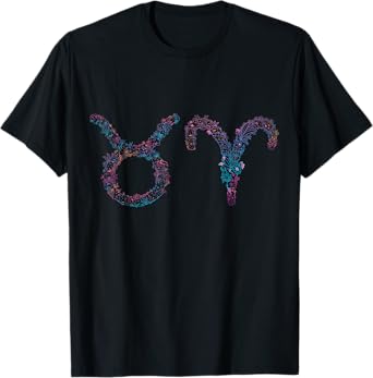 Astrology Love Horoscope Signs Taurus and Aries Couple T-Shirt