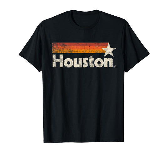 Houston Texas Vintage Houston Stripes Strong Old 70s 80s 90s T-Shirt