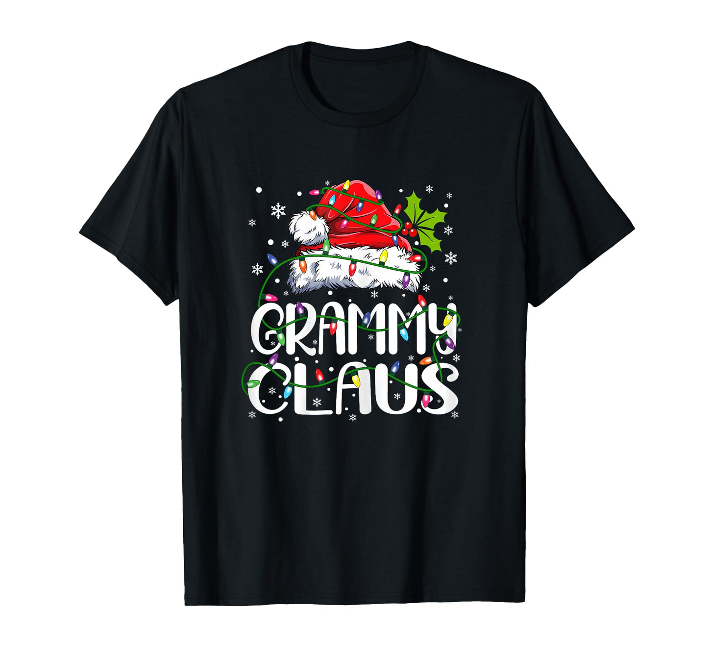 Grammy Claus Shirt Christmas Lights Pajama Family Matching T-Shirt