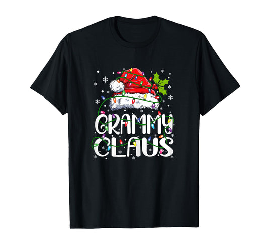 Grammy Claus Shirt Christmas Lights Pajama Family Matching T-Shirt