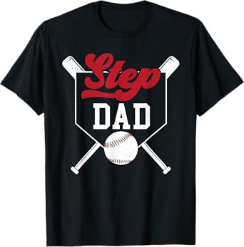 Baseball Step Dad Of A Baseball Player Stepfather T-Shirt