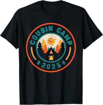 Cousin Camp 2025 Camping Crew Campfire Summer Vacation Funny T-Shirt