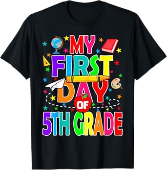 My First Day of 5th Grade Back to School Boys Kids T-Shirt