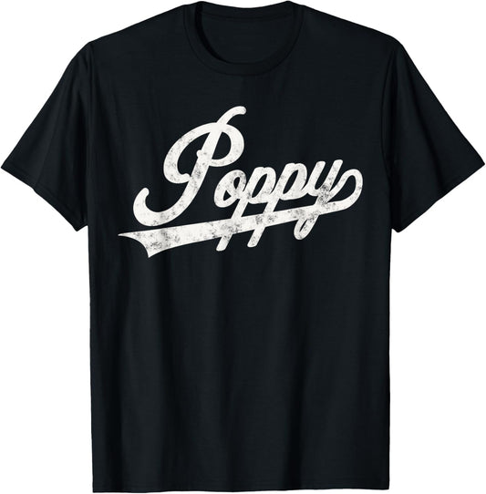 Poppy Retro Style Father’s day gift for Papa Grandpa T-Shirt