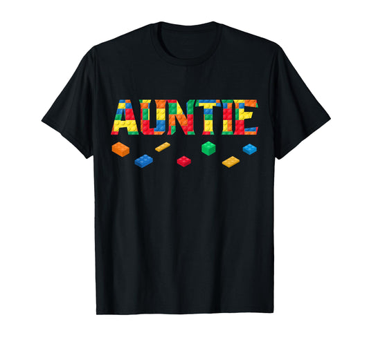 Master Builder Auntie Birthday Boy Building Bricks Blocks T-Shirt