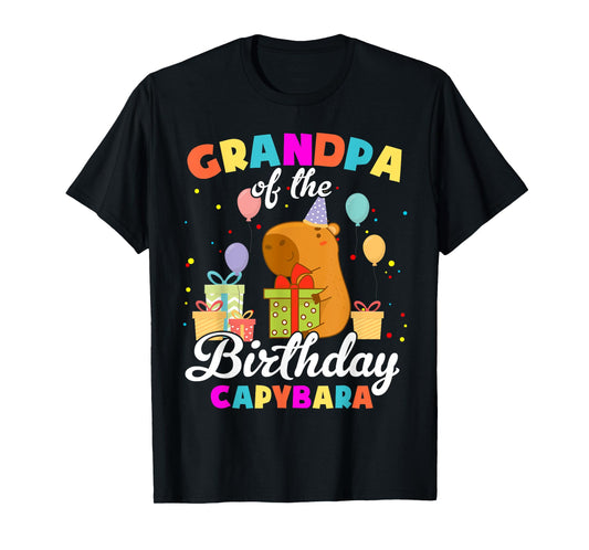 Grandpa Of The Birthday Capybara Family Party T-Shirt