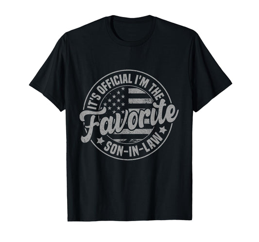 It's Official I'm The Favorite Son-In-Law Funny Vintage T-Shirt