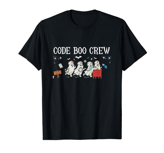 Code Boo Crew Halloween Ghost Nurse ER Nurse Spooky Season T-Shirt