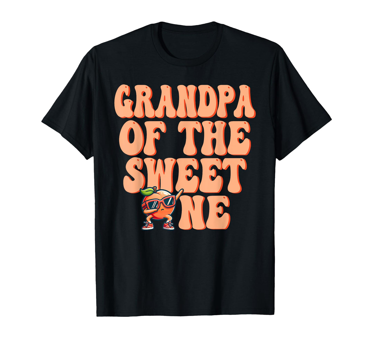 Grandpa of The Sweet One Peach 1st Birthday on Peach T-Shirt