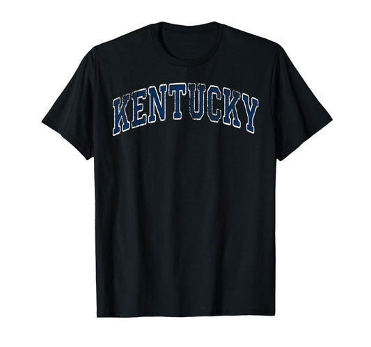 Kentucky KY Retro Vintage Athletic Sports Design Blue Style T-Shirt
