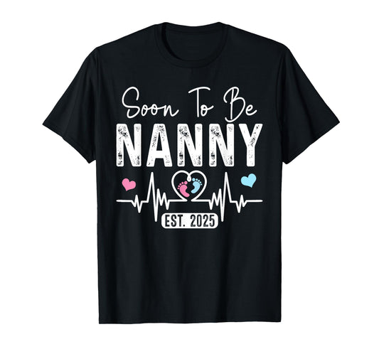 Vintage Soon To Be Nanny Est. 2025 New Nanny T-Shirt